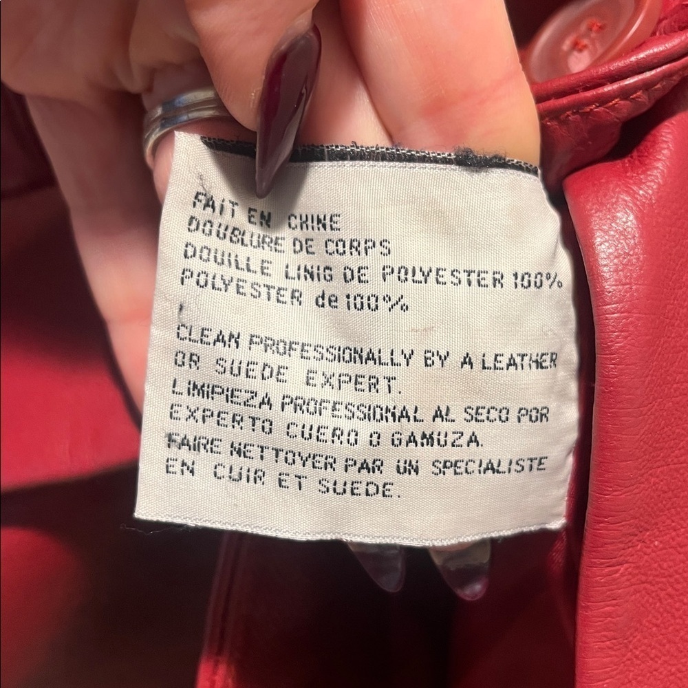 EXCELLED 100% genuine Leather coat Burgundy/Wine Red Jacket blazer oversized - Picture 5 of 8